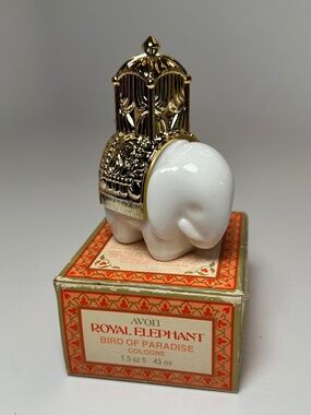 Vintage Avon Royal Elephant Bottle Bird of Paradise,  New in box